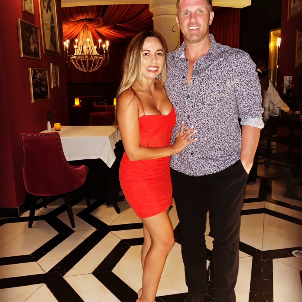 Red mini dress